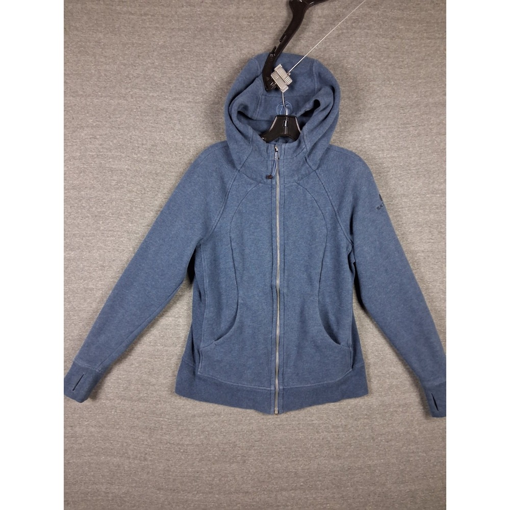 Lululemon Womens Jacket 10 Blue Scuba Full Zip Fleece Hoodie Black Rock Golf